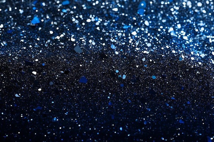 Blue Glittering Texture with Shimmering Crystals