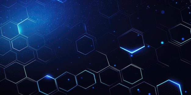 blue hexagon technology abstract background generative ai aig21