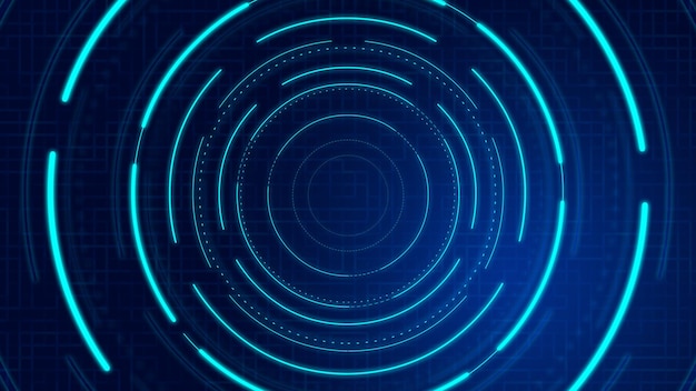 Blue luminescent swirl coil technology spatial sense poster background
