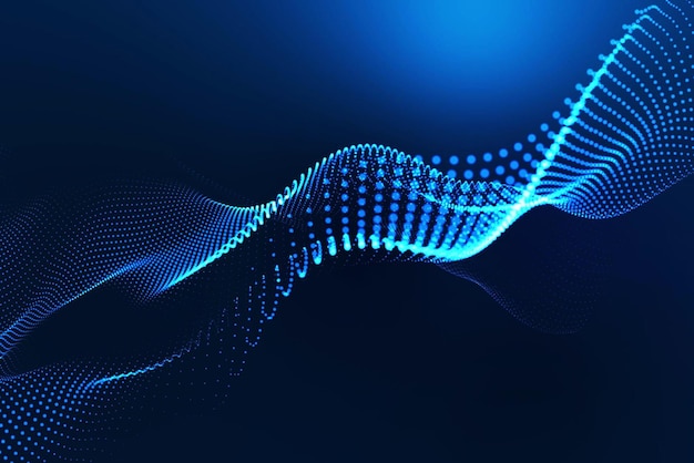 Blue waves on a dark background