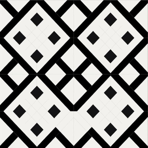 bold and symmetrical black and white tile design