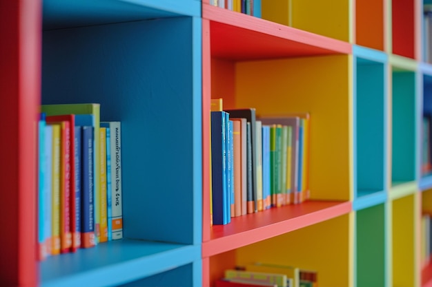 Bookshelves in School Library