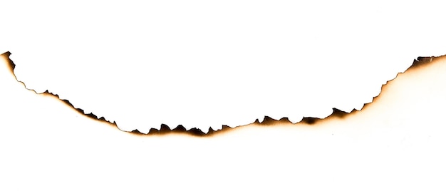 Burnt paper on a white background