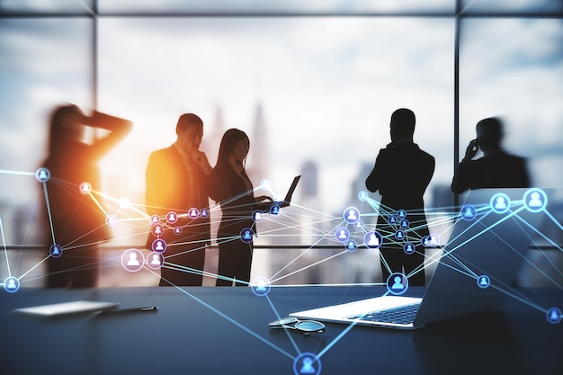 Businesspeople working together in modern office