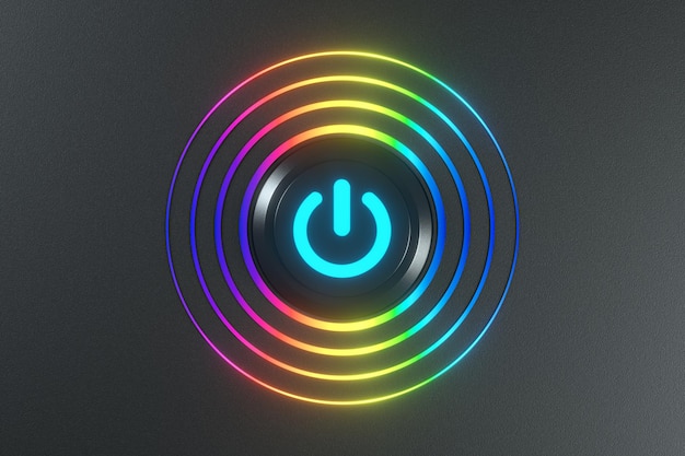 button and switch with dark backgroundabstract conception 3d rendering