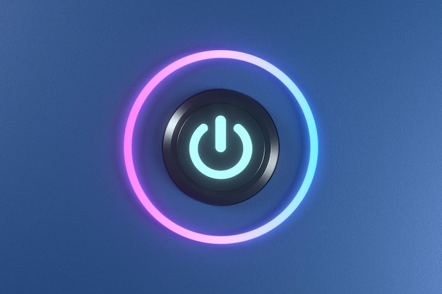 button and switch with dark backgroundabstract conception 3d rendering