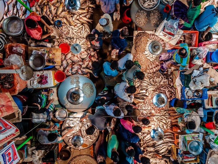 Fotoğraf city fish market