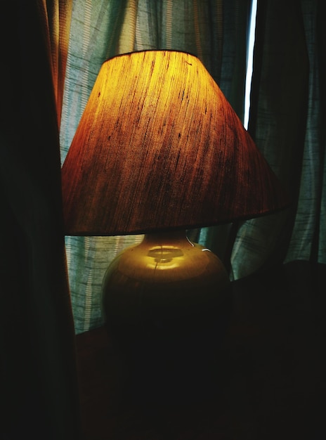 Close-up of illuminated table lamp