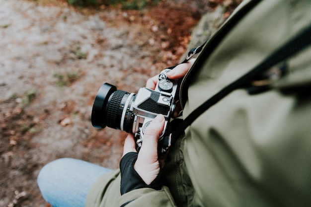 Close-up of man with camera