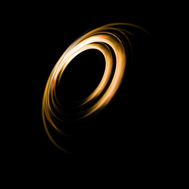 close-up of spiral light painting over black background