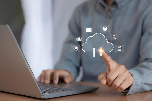 cloud computing and data transfer concept