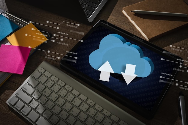 cloud computing businessman connect devices to cloud technology networking cloud computer