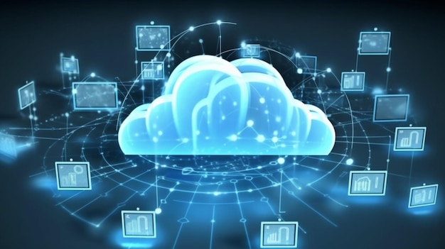 Cloud computing concept design background