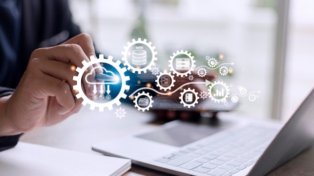 cloud computing diagram cloud technology data storage networking and internet service concept