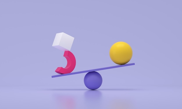 Colored geometric shapes Balance concept
