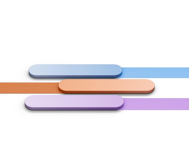 Colorful abstract bars with textured ribbons creating a sleek and stylish look 3D Illustration