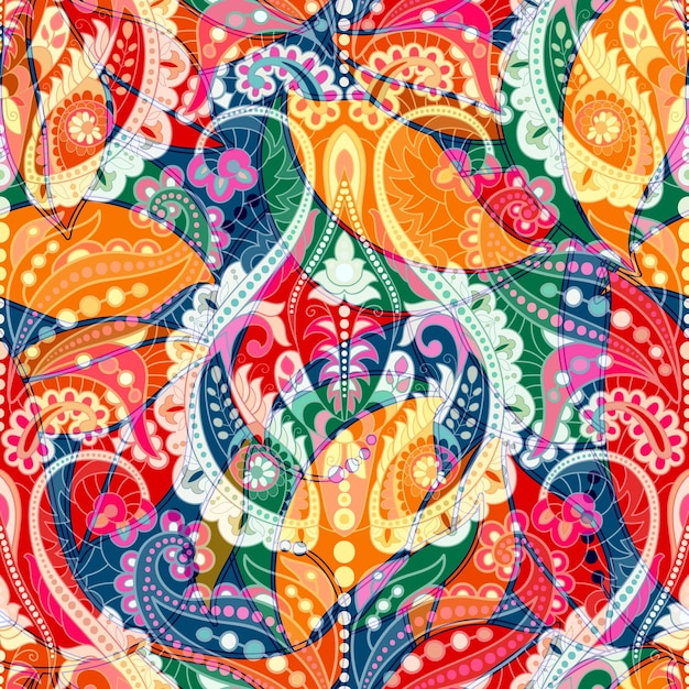Colorful decorative pattern Ethnic floral background