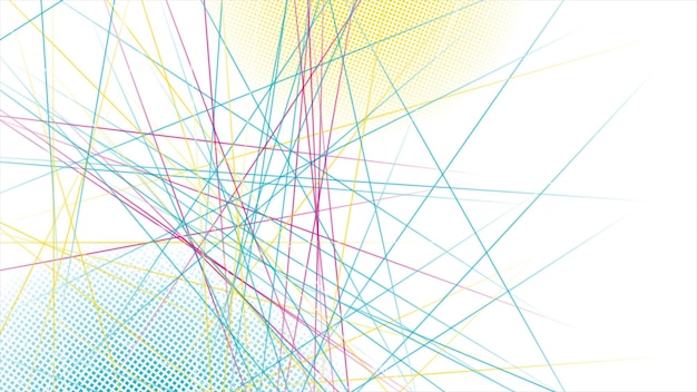 Colorful lines and dots abstract minimal background