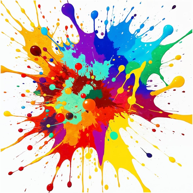 Colorful Paint Splash Explosion Abstract Art