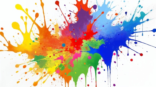 Colorful Paint Splatter Abstract Art