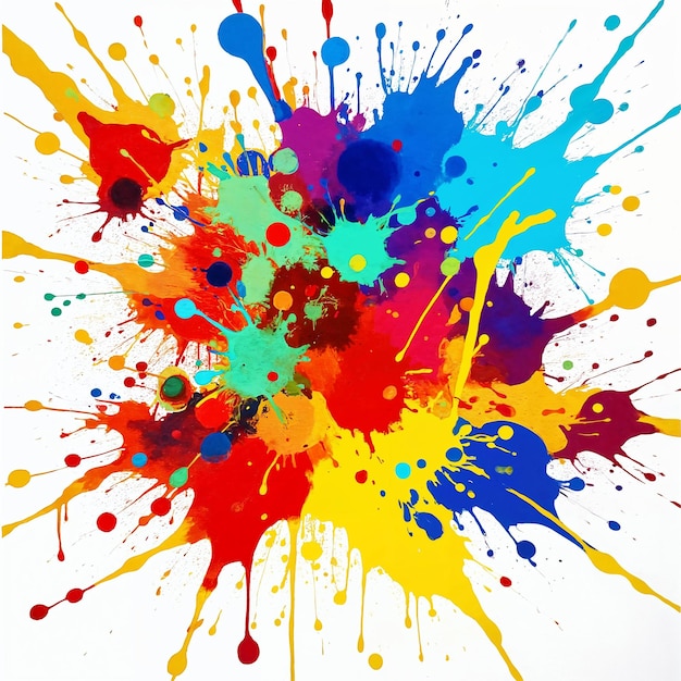 Colorful Paint Splatter Explosion Abstract Art
