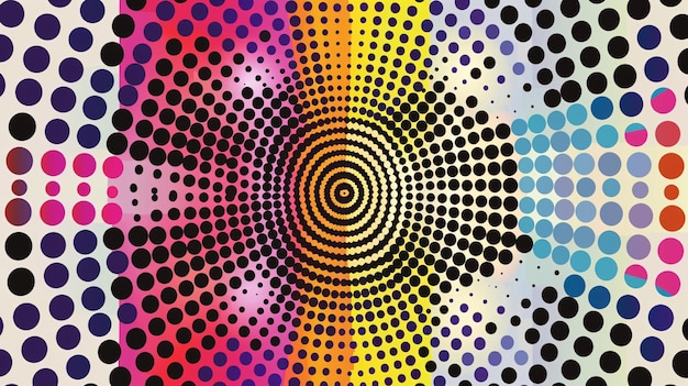 Colorful Spiral Dot Pattern with Optical Illusion Effect