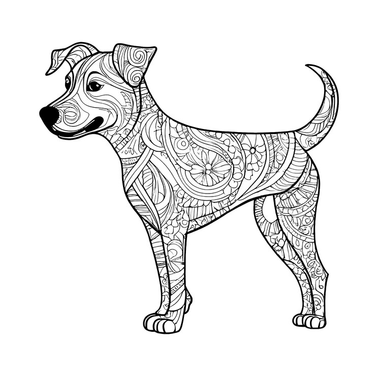 Fotoğraf coloring page outline of kids coloring page cute dog illustration