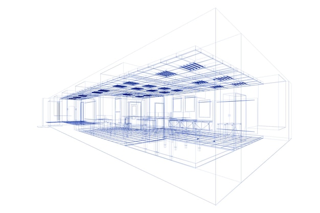 Concept of small office High resolution 3d rendering
