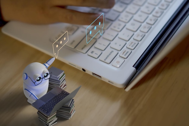 conversational ai working alongside users answering questions and searching the internet 3d rendering