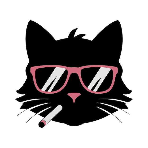cool cat smoking a cigarette vector illustration for t shirt design
