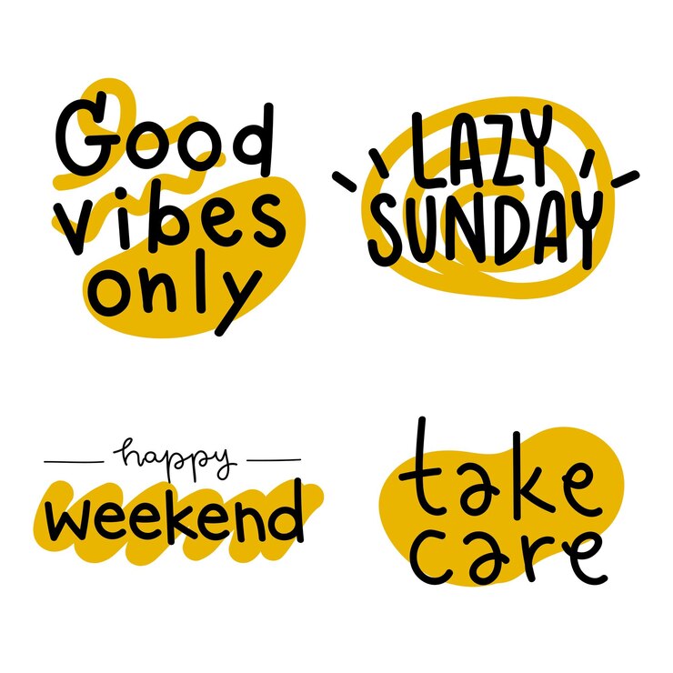 Fotoğraf cool word sticker design element set