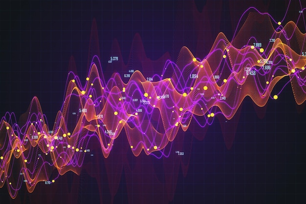 Creative forex chart backdrop with candlestick graph