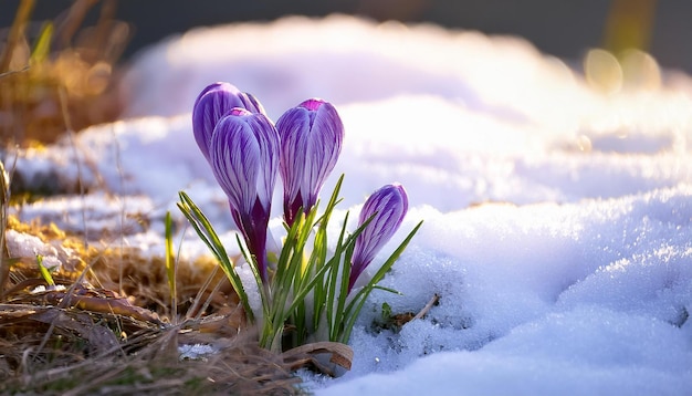 Crocus Emerging from Snow