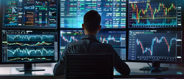 Cryptocurrency Trader Analyzing Market Trends