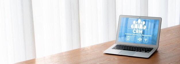 customer relationship management system on modish computer for crm business