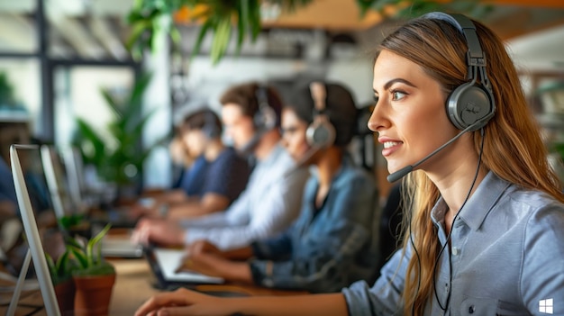 customer service agents providing assistance to clients via phone or email