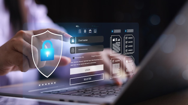 cyber security concept Login User identification information security and encryption secure Internet