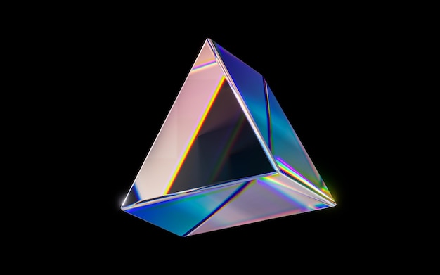Dağılım renkleri 3D render ile cam geometrileri