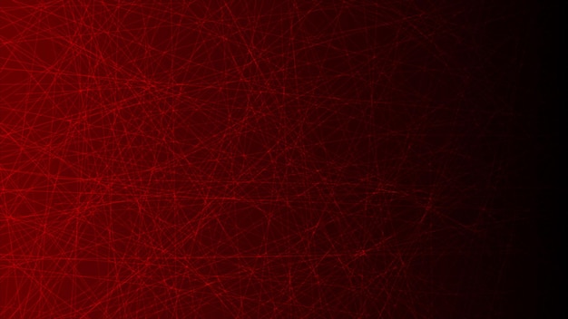 Dark red thin low poly network lines abstract technical background