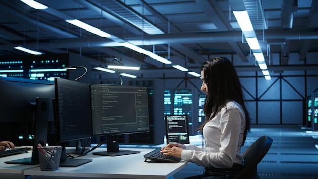 Data center network engineer managing infrastructure