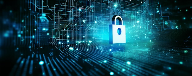 Data protection and cyber security with cyber background
