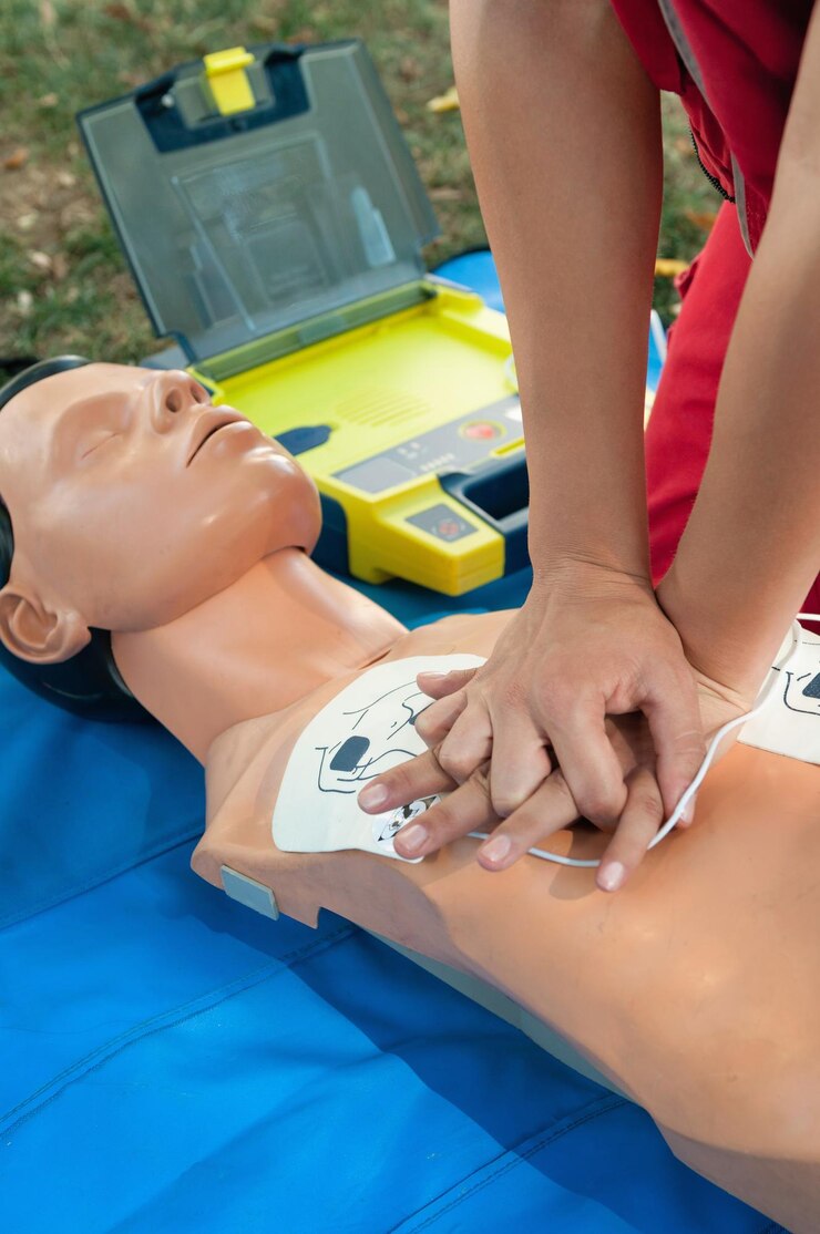 Fotoğraf defibrillatior on cpr doll