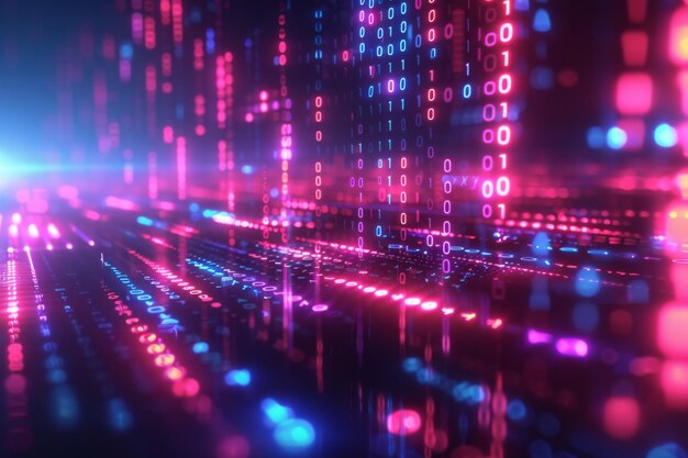 digital binary technology background created with generative ai