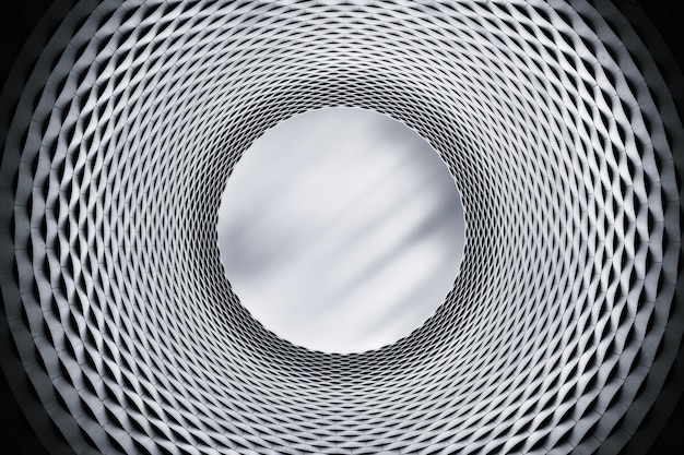 Directly below shot of sky seen through hole