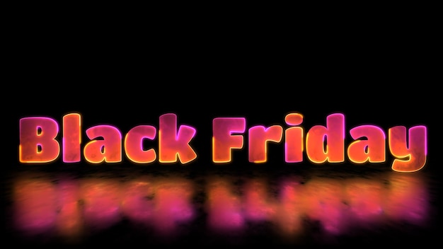 Döngüsel neon parlaklığı efektli Black Friday kelimesi siyah arka plan