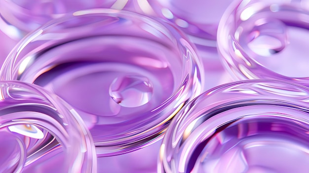 Dynamic Harmony Asymmetrical Arrangement of Multiple Circles in a Purple Palette