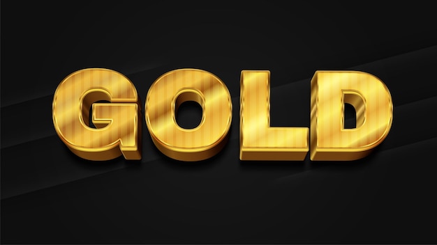 Editable text effect Gold Text Effect