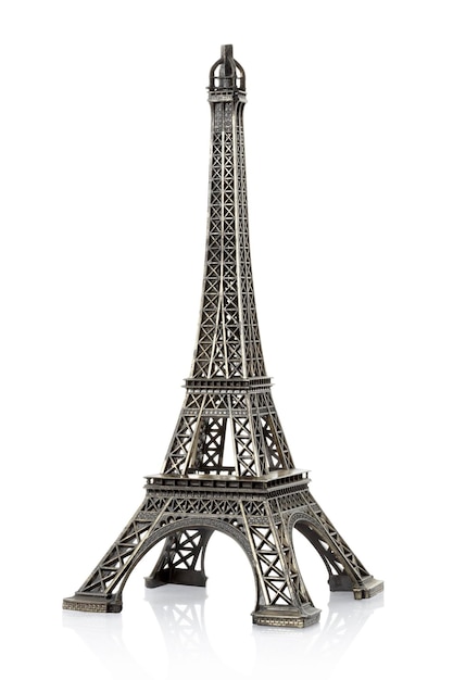 Eiffel tower isolated on white background clipping path included