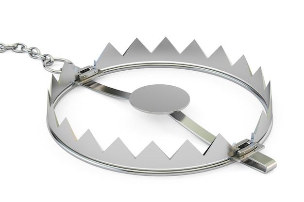 empty bear trap 3D rendering
