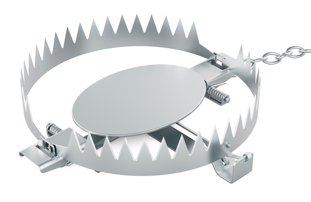 Empty bear trap 3D rendering